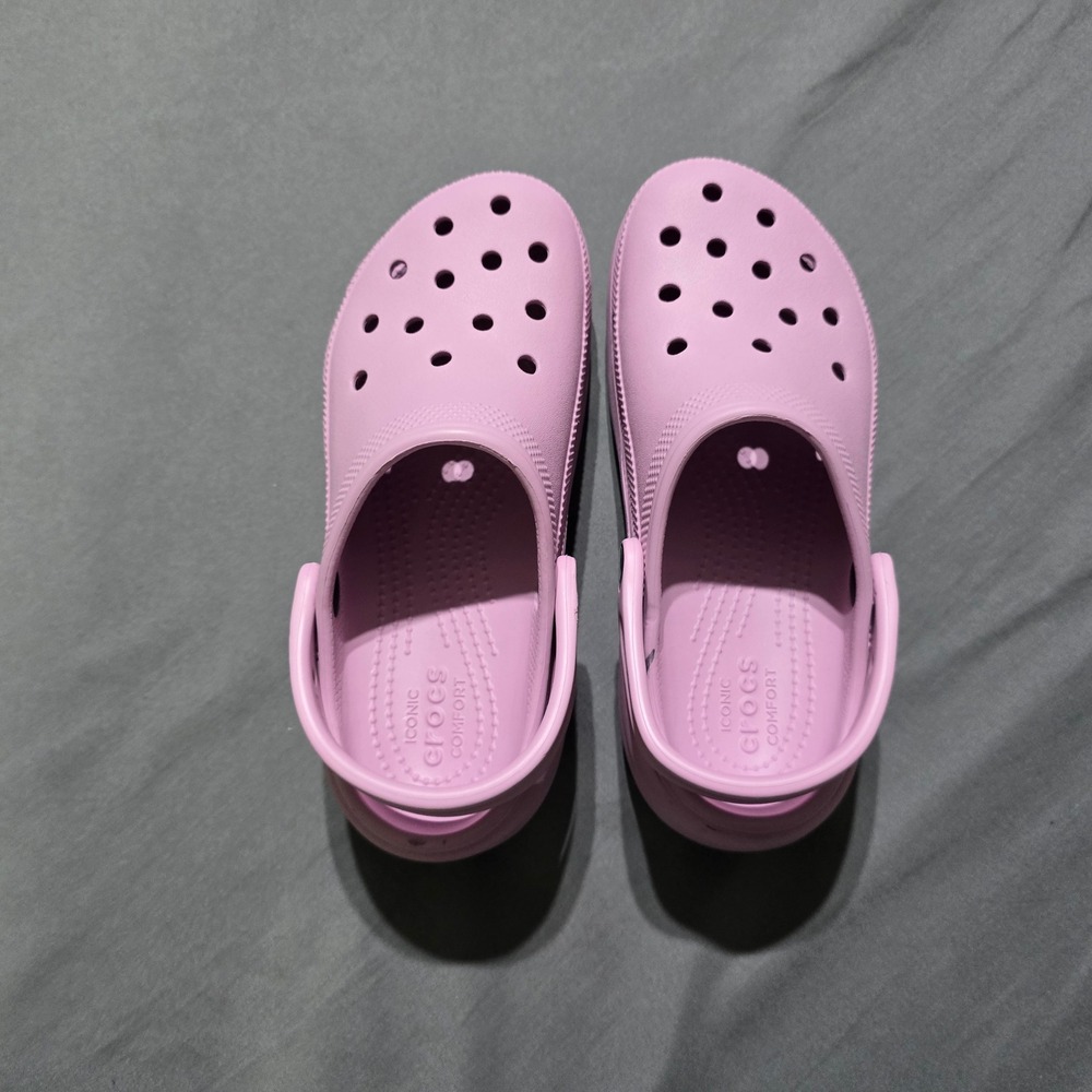 Crocs Classic Platform Clog Women 6 Pink Chunky Slip On Shoes 206750-6QQ